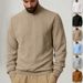 Men’s Heavyweight Textured High-Neck Sweatshirt – Thermal Fleece-Lined Pullover For Winter & Casual Wear_viptrois.com