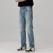 Men's Clothing Retro Straight Jeans Trendy All Match Heavy Washed Slim Large Size Jeans_viptrois.com