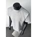 Cleanfit Style Men's Short Sleeved T-Shirt Heavyweight Deconstructed Boxy Fit Summer Gray Air Layer Splicing Top_viptrois.com