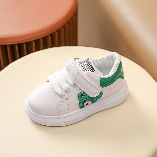 Kids'shoes White shoes for girls soft soled toddler shoes for girls Board shoes for boys casual_viptrois.com