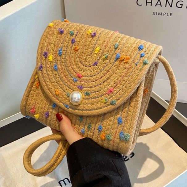 Women's Bags Summer Simple Small Bag For Women New Fashion Net Celebrity Women's Bag Casual Shoulder Bag Versatile Crossbody Woven Bag_viptrois.com