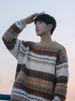 Pure Fair Isle Jacquard Christmas For Men Japanese Lazy High-End Thickened Retro Inner Winter Knit Sweater_viptrois.com