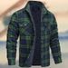 CT 2025 New Long Sleeve Turn-down Collar Plaid Thickened Shirt Men's Jacket_viptrois.com