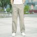 Men's Lightweight Cotton Casual Pants – Summer Breathable Straight-Leg Trousers With Drawstring Waist (Black, Gray, Khaki) – Sizes M To 6XL_viptrois.com