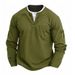Men's T-shirt Fake Two-piece Double-layer V-neck Autumn And Winter Fashionable Splicing Large-size Bottoming Shirt_viptrois.com
