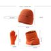 Warm knit hat set Men's and women's double-layer winterproof plus fleece hat bib gloves three-piece winter set_viptrois.com