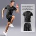 Men's Clothing Short Sleeved Ice Silk Gradient Quick Drying Two Piece Suit Running Suit Sports Suit Sports Style_viptrois.com