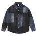 American Heavy-duty Washed Retro Denim Men's Spring Splicing Contrasting Color Long-sleeved Shirt Men's Denim Jacket_viptrois.com