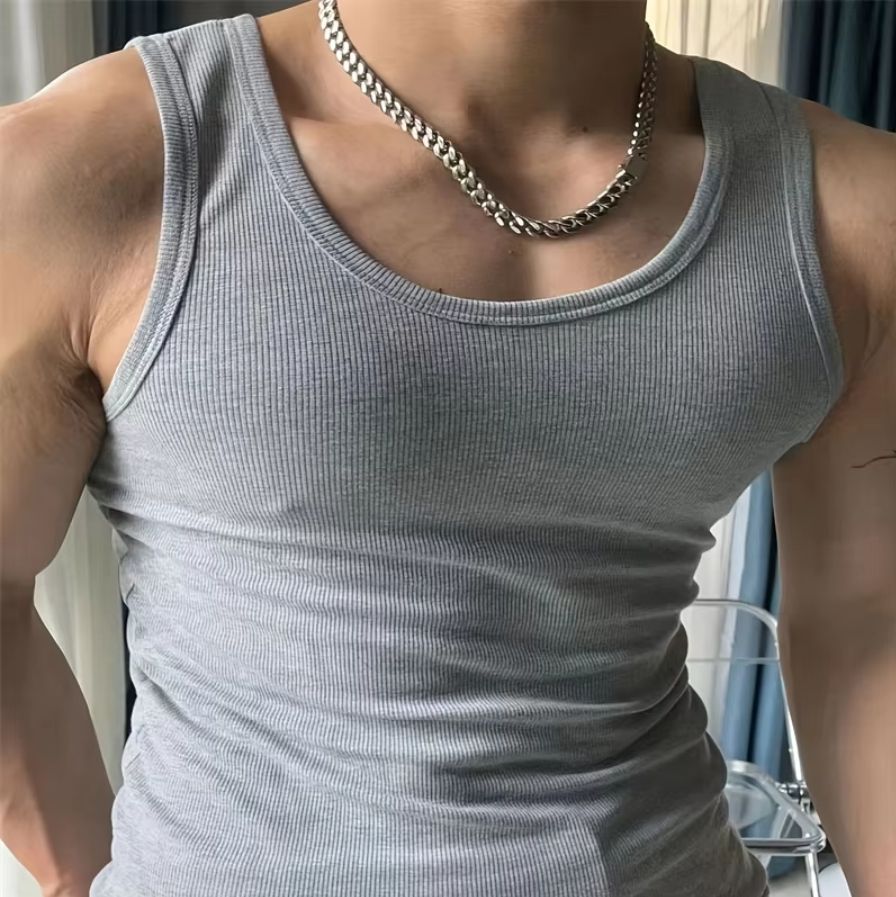 2025 Atmungsaktives Tanktop Für Herren, Lässiges, Schnell Trocknendes Stretch-Sportoberteil Mit Rundhalsausschnitt, Sommer-Sweatshirt_viptrois.com