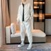 Men's Clothing Spring And Autumn Fashion Solid Color Stand Collar Windproof Outdoor a Complete Set Of Loose Large Size Casual Sports Suit_viptrois.com