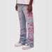 Men's Clothing New Men's Straight Jeans Fashion Ins Hot Style Non Elastic Embroidered Straight Jeans_viptrois.com