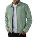 Men's Suede Fleece Casual Jacket, Slim Fit Long Sleeve Lightweight Outerwear, Zipper Front Stylish Coat For Autumn Winter, Multiple Colors & Sizes_viptrois.com