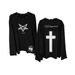 European And American Environmentally Friendly Fabrics New Autumn Gothic Dark Punk Patch Personalized Emo Girl Long-sleeved T-shirt Y2k_viptrois.com