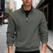 Men's Fleece Zip-Up Hoodie - Soft & Warm Pullover With Stand Collar, Relaxed Fit, Heavyweight Knit For Casual Wear (Multiple Colors & Sizes)_viptrois.com