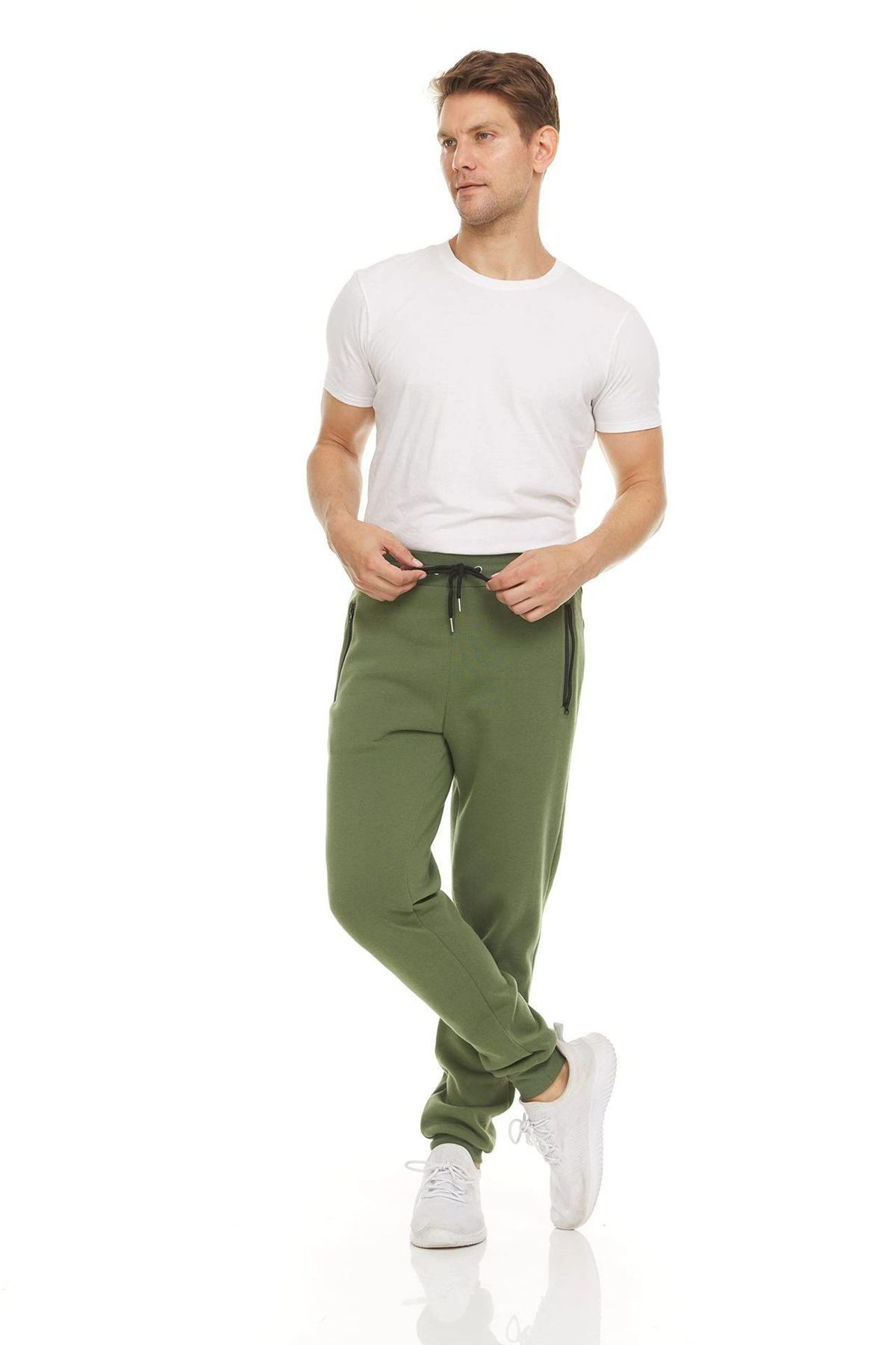 Men's Slim Fit Jogger Pants With Zipper Cuffs - Breathable Polyester Activewear For Running, Gym & Casual Wear_viptrois.com