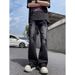 Yellow Mud Ripped Jeans 2024 New Men's Summer Thin Straight Loose American High Street Pants Trendy Brand_viptrois.com