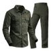 Men's Clothing Men's Military Style Workwear Set - Durable Long-Sleeve Shirt & Pants For Outdoor & Casual Wear (Army Green, Black, Gray, Khaki)_viptrois.com