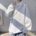 Men's Premium Textured Polo Shirt – Oversized Lapel Collar Streetwear (S-5XL, Spring 2026 Minimalist Aesthetic, Black/White/Beige)_viptrois.com