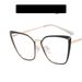 Women's Eyeglasses Metal Cat Eye Glasses Frame New Flat Glasses Plain Anti Blue Light Can Be Matched With Myopia Glasses Frame_viptrois.com