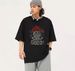 【DORAE】2026 Cotton T-shirt (Combed Cotton) Black (Angry Robot & Flame Graphic Print) – Retro Street Style For Friend Gathering_viptrois.com