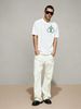 Men's 100% Cotton Short Sleeve T-Shirt With Minimalist Green Geometric Logo, Casual Loose Fit, Streetwear Style_viptrois.com