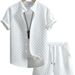 Men's Casual Sport Short Sleeve Shirt & Shorts Set - Summer Comfort Lounge Wear Outfit Lightweight & Breathable Fabric_viptrois.com