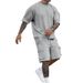 Men's Summer Casual Sport Outfit - Quick-Dry Short Sleeve T-Shirt & 5-Inch Shorts Set (Black, Grey, Navy, Khaki, More Colors)_viptrois.com