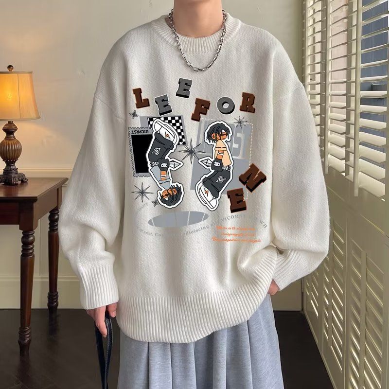 New soft and simple sweater for men, autumn and winter thick knitted sweater, retro knitted sweater, trendy top_viptrois.com