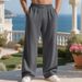 Men's Heavyweight Hip-Hop Pants – Jacquard Textured Straight Leg, Non-Iron Polyester (S-XXXL, Black/Navy/Khaki)_viptrois.com