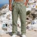 BUZT Men's Linen Relaxed Fit Pants – Breathable Straight Leg (S-XXXL, Wrinkle-Resistant, Casual & Travel Ready)_viptrois.com