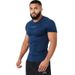 YOUNGAL Men's Compression Workout T-Shirt – High-Stretch Muscle Fit Gym Top (Short Sleeve, Moisture-Wicking Polyester, S-XXXL, 12 Colors)_viptrois.com