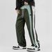 Men's Clothing Striped Sweatpants Trendy Brand Design Wide Leg Pants_viptrois.com