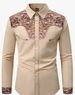 Men's Clothing Symmetrical Printed Shirt Cuban Collar Casual Short Sleeved Lapel Shirts_viptrois.com