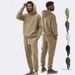 Men's Casual Hoodie & Jogger Set – Oversized Fit With Jacquard Pattern (Long Sleeve Loungewear For Spring/Fall)_viptrois.com