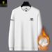 Men's Heavyweight Silver Fox Fleece Sweatshirt – Winter-Ready Crewneck Pullover With Thermal Lining (6628 Plus Velvet, Sizes 48-58)_viptrois.com