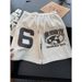 Men's Klein Blue Foam Print Shorts Summer Design Straight Leg Five Pocket Pants Heavyweight Sports Basketball Casual Wear_viptrois.com