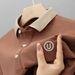 Men's British Style Embroidered Letter Polo Shirt - Breathable Short Sleeve Casual T-Shirt With Classic Collar_viptrois.com