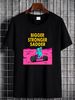Bigger Stronger Sadder Skeleton Weightlifting Bodybuilding Fitness Men's T-Shirt Summer Unisex Designer Clothes Comfortable Stretched Breathable_viptrois.com