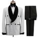 2pcs Men's Wedding Dress Groomsman Clothing Gun Lapel Double-breasted Sequin Suit Banquet Blazers Set_viptrois.com