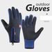 Gloves Zipper outdoor sports gloves Men's cycling plus fleece touch screen waterproof hiking gloves_viptrois.com