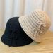 New Women's Versatile Spring/summer Bow Knitted Bowl Hat Women's Sunshade Fisherman Hat_viptrois.com
