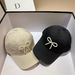 New Korean Blogger's Earl Bow Baseball Ca, Versatile For Sring And Summer Outdoor, Gradient Washed Cotton Duckbill_viptrois.com