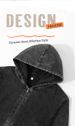 Men's Heavyweight Washed Cotton Zip-Up Hoodie – Vintage American Style Oversized Cardigan_viptrois.com