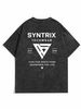 Men's Clothing Heavy Washed Cotton Short Sleeved T Shirt Casual Trend Unisex Summer Ins Black Round Neck Top Trendy Versatile Half Sleeve_viptrois.com