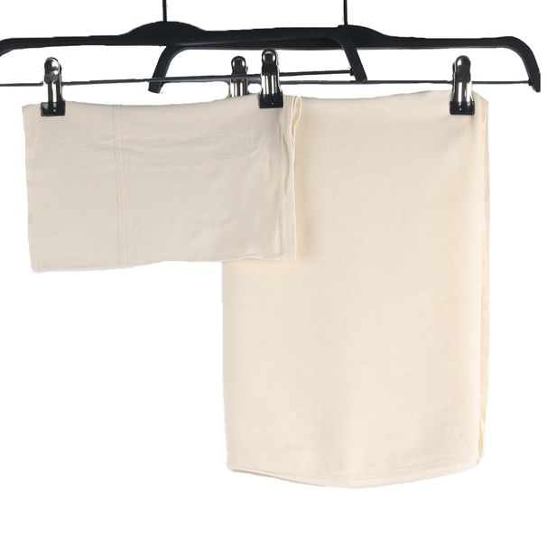 Muslim Headscarf Muslim Scarf High Quality Soft Wide Rim Thin Modal Monochrome Rayon Scarf With Modal Wide Rim Small Hat Set_viptrois.com