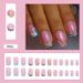 Cute Dairy Pattern Rainbow Strip Sky Nail Art Colorful Summer Bright Eye Nail Finished Medium And Long Wear Armor_viptrois.com