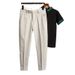 Koshi Pants Men's Summer Slim Straight 9 Cropped Pants Business Casual Small Foot Trousers Loose Drape Suit Pants_viptrois.com