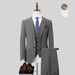 Men's Slim Fit Business Suit Set - Premium Wedding & Formal Attire With Vest & Tie (Black/Dark Grey/Light Grey)_viptrois.com