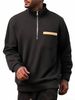 2025 Men's Autumn And Winter Half-zipper Stand-up Collar Fleece Heavyweight Hoodie With Pocket Henry Shirt_viptrois.com