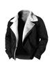 Men's Large-sized Winter Casual Lapel Zipper Jacket With Thick Coat And Fur All In One_viptrois.com